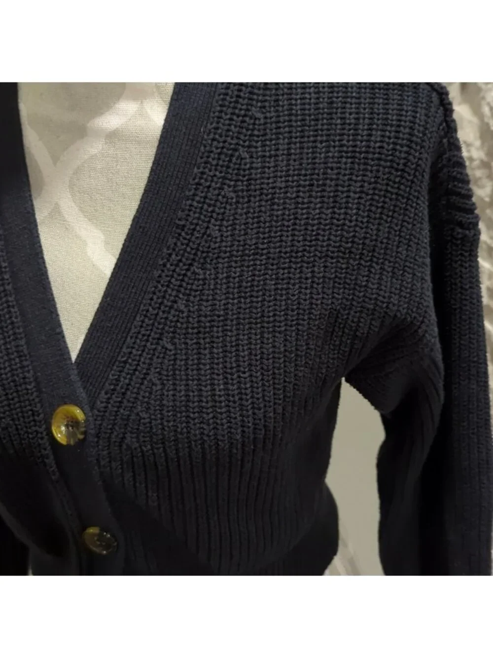 Urban outfitters Kai navy knit cropped button up cardigan